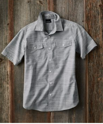 Textured Solid Short Sleeve Shirt 9247 Burnside